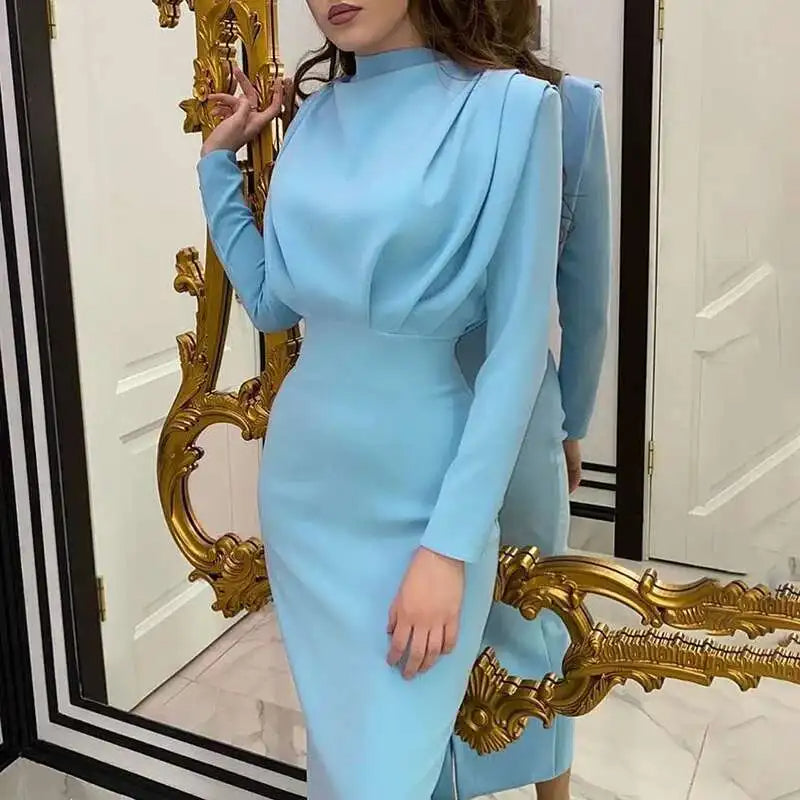 ZAYRA | Midi dress with turtleneck collar and elegant lines 1
